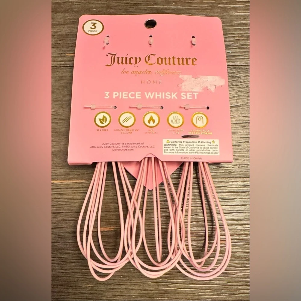 Juicy Couture Pink Whisk and Tong Set